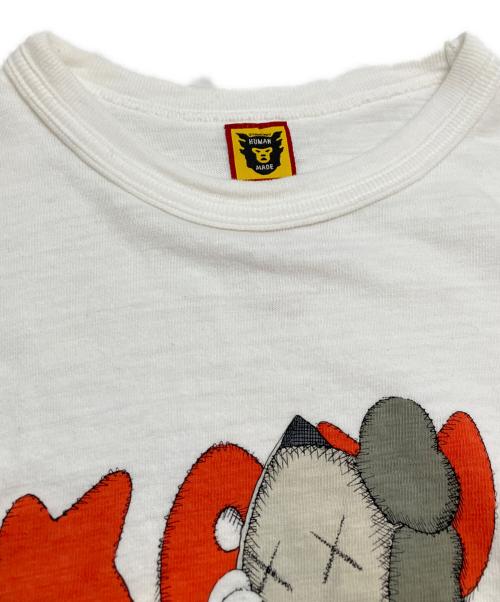 KAWS（カウズ）KAWS (カウズ) HUMAN MADE (ヒューマンメイド) Tシャツ ホワイト サイズ:Mの古着・服飾アイテム