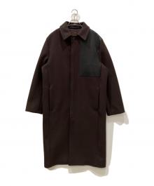 ZARA×STUDIO NICHOLSON（ザラ×スタジオ ニコルソン）の古着「パッチレザーコート」｜ブラウン