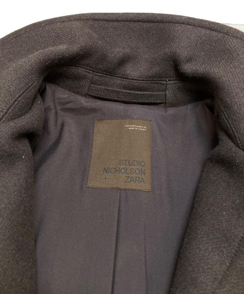 ZARA（ザラ）ZARA (ザラ) STUDIO NICHOLSON (スタジオ ニコルソン) パッチレザーコート ブラウン サイズ:Mの古着・服飾アイテム