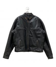 RED BUFF LEATHERS（レッドバフ レザーズ）の古着「ライナー付きライダースジャケット」｜ブラック