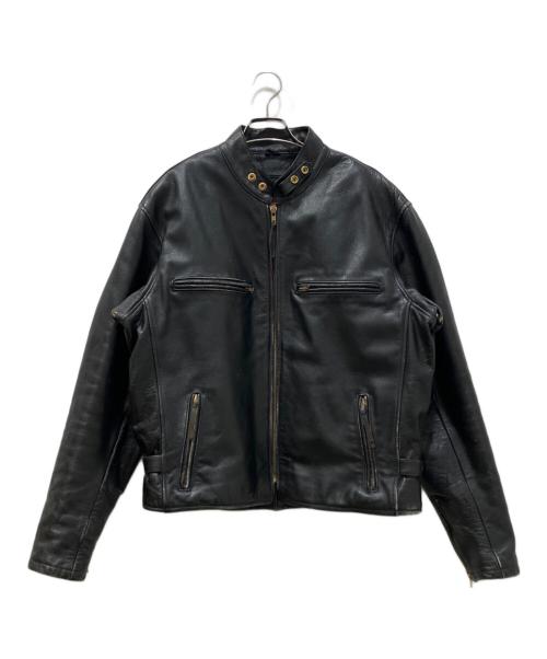 RED BUFF LEATHERS（レッドバフ レザーズ）RED BUFF LEATHERS (レッドバフ レザーズ) ライナー付きライダースジャケット ブラック サイズ:LLの古着・服飾アイテム
