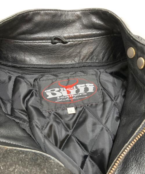 RED BUFF LEATHERS（レッドバフ レザーズ）RED BUFF LEATHERS (レッドバフ レザーズ) ライナー付きライダースジャケット ブラック サイズ:LLの古着・服飾アイテム