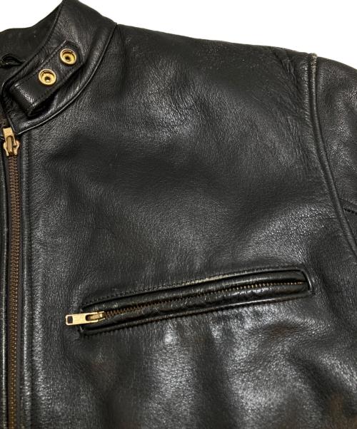 RED BUFF LEATHERS（レッドバフ レザーズ）RED BUFF LEATHERS (レッドバフ レザーズ) ライナー付きライダースジャケット ブラック サイズ:LLの古着・服飾アイテム