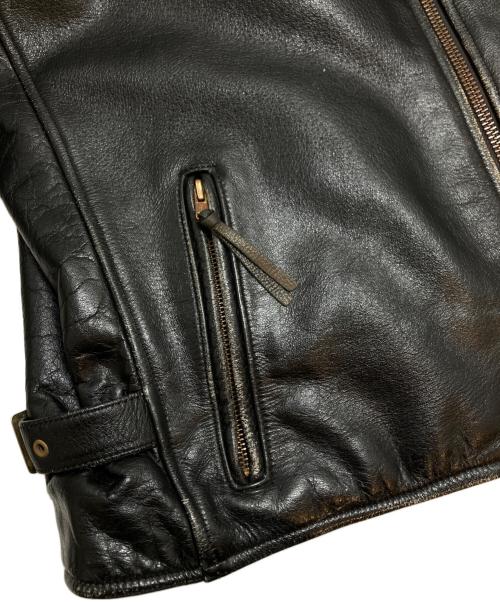 RED BUFF LEATHERS（レッドバフ レザーズ）RED BUFF LEATHERS (レッドバフ レザーズ) ライナー付きライダースジャケット ブラック サイズ:LLの古着・服飾アイテム