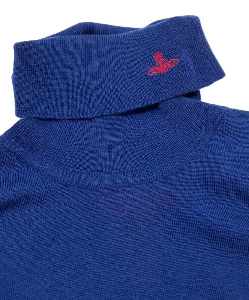 Vivienne Westwood RED LABEL（ヴィヴィアンウエストウッドレッドレーベル）Vivienne Westwood RED LABEL (ヴィヴィアンウエストウッドレッドレーベル) オーブ刺繍タートルネックニット ネイビー サイズ:00(Mサイズ相当、またはゆったりめのワンサイズ)の古着・服飾アイテム