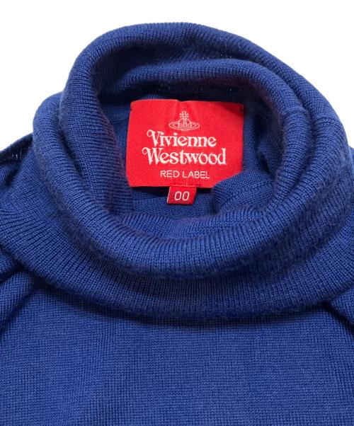 Vivienne Westwood RED LABEL（ヴィヴィアンウエストウッドレッドレーベル）Vivienne Westwood RED LABEL (ヴィヴィアンウエストウッドレッドレーベル) オーブ刺繍タートルネックニット ネイビー サイズ:00(Mサイズ相当、またはゆったりめのワンサイズ)の古着・服飾アイテム