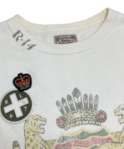 POLO RALPH LAUREN（ポロ・ラルフローレン）POLO RALPH LAUREN (ポロ・ラルフローレン) クルーネックスウェット ホワイト サイズ:Sの古着・服飾アイテム