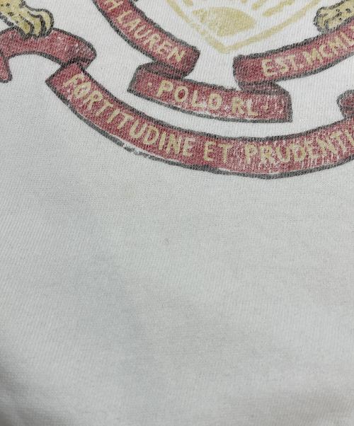 POLO RALPH LAUREN（ポロ・ラルフローレン）POLO RALPH LAUREN (ポロ・ラルフローレン) クルーネックスウェット ホワイト サイズ:Sの古着・服飾アイテム