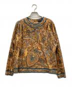 LEONARD FASHIONレオナールファッション）の古着「ペイズリー柄カットソー」｜ブラウン