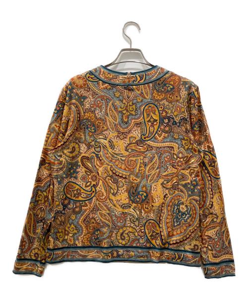 LEONARD FASHION（レオナールファッション）LEONARD FASHION (レオナールファッション) ペイズリー柄カットソー ブラウン サイズ:ⅬⅬの古着・服飾アイテム