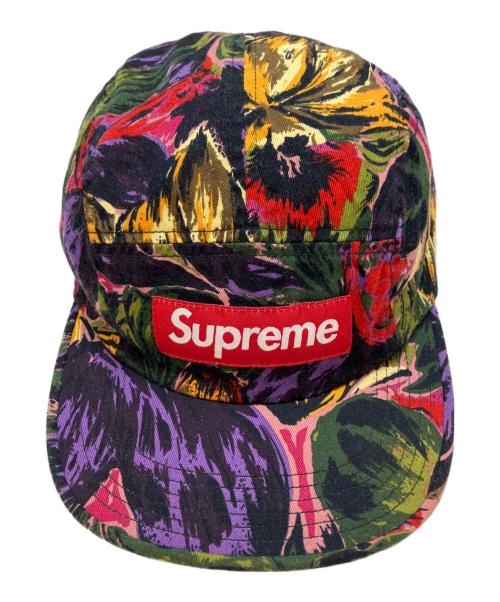 SUPREME（シュプリーム）Supreme (シュプリーム) 17FW PAINTED FLORAL CAMP CAP ブラックの古着・服飾アイテム