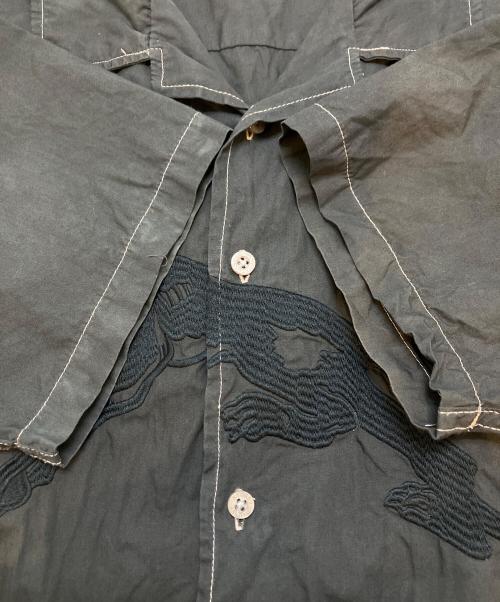 stussy（ステューシー）stussy (ステューシー) パンサーオープンカラーシャツ ブラック サイズ:Mの古着・服飾アイテム