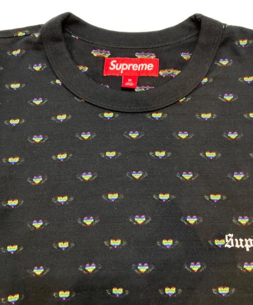 SUPREME（シュプリーム）Supreme (シュプリーム) hearts intarsia ringer tee ブラック サイズ:Mの古着・服飾アイテム