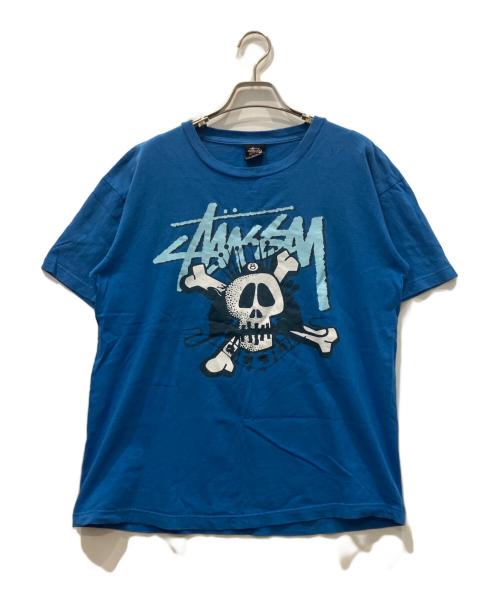 stussy（ステューシー）stussy (ステューシー) スカルプリントTシャツ ブルー サイズ:Mの古着・服飾アイテム