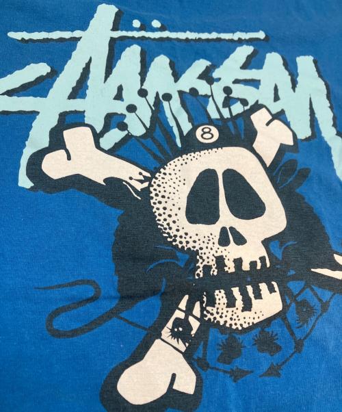 stussy（ステューシー）stussy (ステューシー) スカルプリントTシャツ ブルー サイズ:Mの古着・服飾アイテム