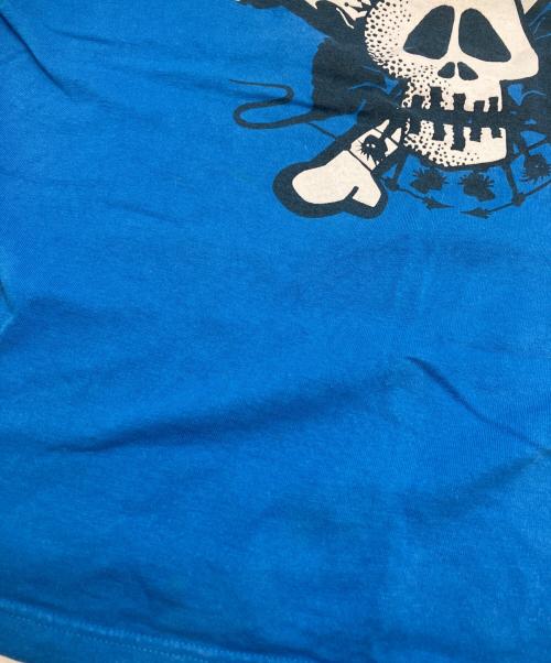 stussy（ステューシー）stussy (ステューシー) スカルプリントTシャツ ブルー サイズ:Mの古着・服飾アイテム