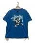 stussy（ステューシー）の古着「スカルプリントTシャツ」｜ブルー