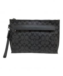 COACH（コーチ）の古着「キャリーオール ポーチ シグネチャー キャンバス」｜ブラック