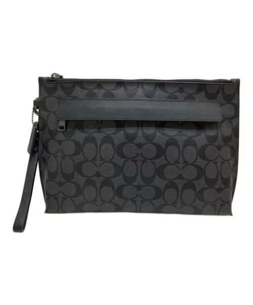 COACH（コーチ）COACH (コーチ) キャリーオール ポーチ シグネチャー キャンバス ブラック サイズ:表記なしの古着・服飾アイテム