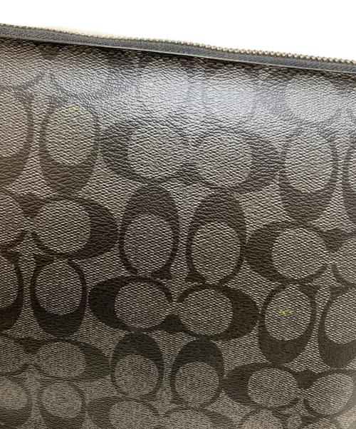 COACH（コーチ）COACH (コーチ) キャリーオール ポーチ シグネチャー キャンバス ブラック サイズ:表記なしの古着・服飾アイテム