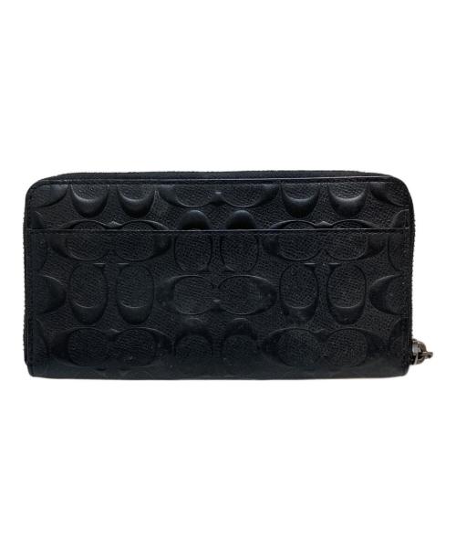 COACH（コーチ）COACH (コーチ) デボスド シグネチャー ラウンドファスナー長財布 ブラック サイズ:表記なしの古着・服飾アイテム