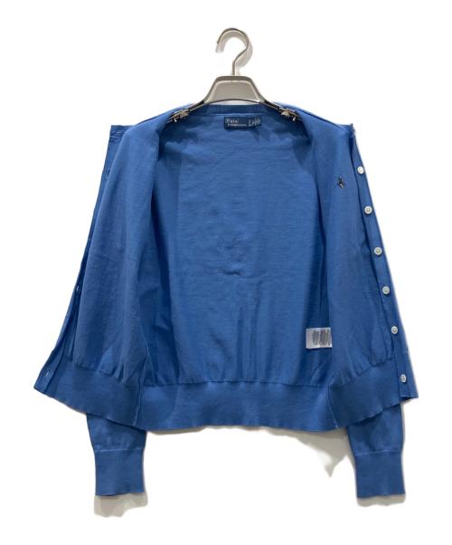POLO RALPH LAUREN（ポロ・ラルフローレン）POLO RALPH LAUREN (ポロ・ラルフローレン) ポニー刺繍丸首カーディガン ブルー サイズ:Sの古着・服飾アイテム