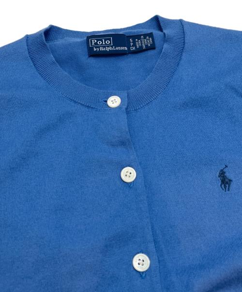 POLO RALPH LAUREN（ポロ・ラルフローレン）POLO RALPH LAUREN (ポロ・ラルフローレン) ポニー刺繍丸首カーディガン ブルー サイズ:Sの古着・服飾アイテム