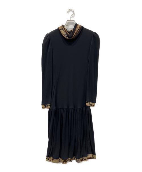 LEONARD（レオナール）LEONARD (レオナール) シルクワンピース ブラック サイズ:2の古着・服飾アイテム