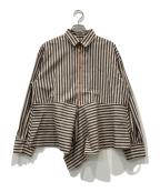 HeRIN.CYEヘリンドットサイ）の古着「Flare hem shirt」｜ブラウン