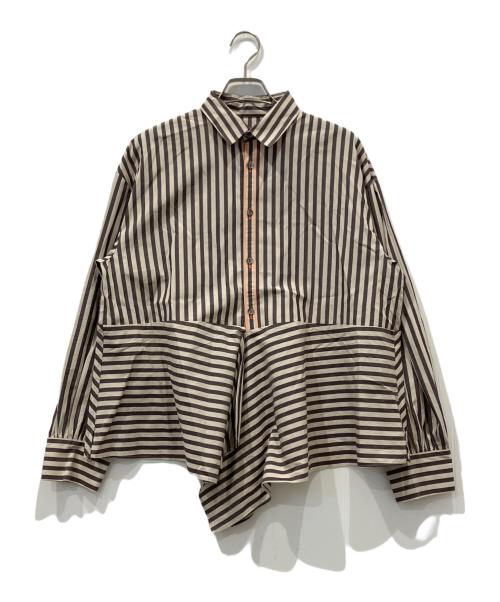 HeRIN.CYE（ヘリンドットサイ）HeRIN.CYE (ヘリンドットサイ) Flare hem shirt ブラウン サイズ:FREEの古着・服飾アイテム