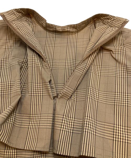LE PHIL（ル フィル）LE PHIL (ル フィル) グレンチェックワンピース ブラウン サイズ:FREEの古着・服飾アイテム