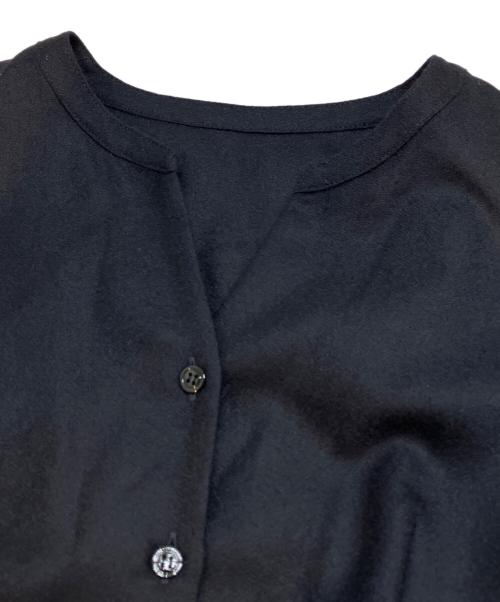 ANAYI（アナイ）ANAYI (アナイ) ウールジョーゼットフレアシャツワンピース ブラック サイズ:38の古着・服飾アイテム