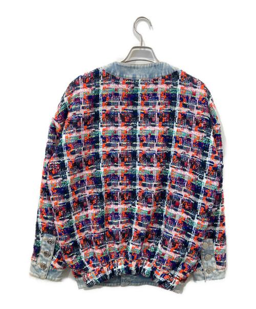 DSQUARED2（ディースクエアード）DSQUARED2 (ディースクエアード) ツイード デニム ノーカラージャケット マルチカラー サイズ:Sの古着・服飾アイテム