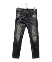DSQUARED2（ディースクエアード）の古着「ダメージデニムパンツ」｜ブラック