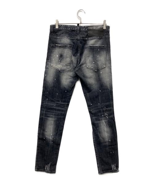 DSQUARED2（ディースクエアード）DSQUARED2 (ディースクエアード) ダメージデニムパンツ ブラック サイズ:48の古着・服飾アイテム