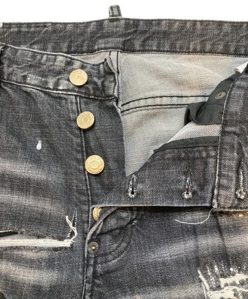 DSQUARED2（ディースクエアード）DSQUARED2 (ディースクエアード) ダメージデニムパンツ ブラック サイズ:48の古着・服飾アイテム