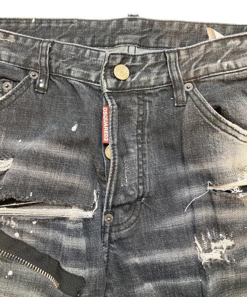 DSQUARED2（ディースクエアード）DSQUARED2 (ディースクエアード) ダメージデニムパンツ ブラック サイズ:48の古着・服飾アイテム