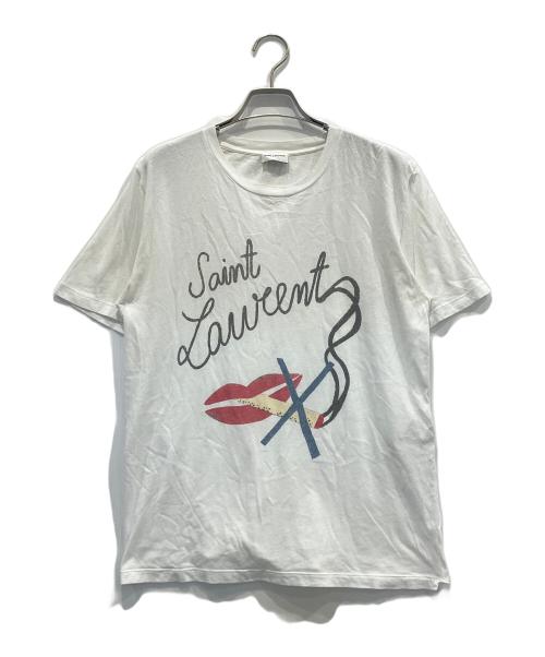 Saint Laurent Paris（サンローランパリ）Saint Laurent Paris (サンローランパリ) 17SS/SMOKING LIP TEE ホワイト サイズ:XSの古着・服飾アイテム
