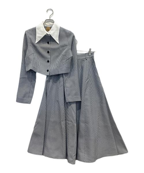 Tnewties（トゥエンティーズ）TNEWTIES (トゥエンティーズ) 千鳥格子セットアップ グレー サイズ:Sの古着・服飾アイテム
