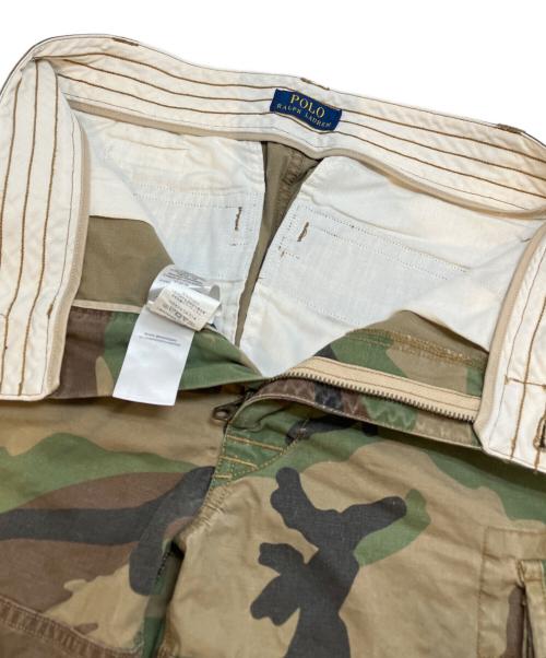 POLO RALPH LAUREN（ポロ・ラルフローレン）POLO RALPH LAUREN (ポロ・ラルフローレン) カモフラハーフカーゴパンツ カーキ サイズ:S(W28(71CM))の古着・服飾アイテム