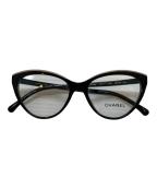 CHANELシャネル）の古着「キャッツアイ型眼鏡」｜ブラック