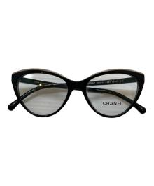 CHANEL（シャネル）の古着「キャッツアイ型眼鏡」｜ブラック