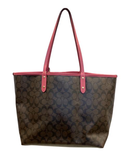 COACH（コーチ）COACH (コーチ) トートバッグ ピンク×ブラウン サイズ:表記なしの古着・服飾アイテム