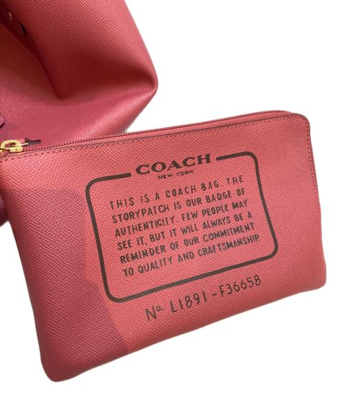 COACH（コーチ）COACH (コーチ) トートバッグ ピンク×ブラウン サイズ:表記なしの古着・服飾アイテム