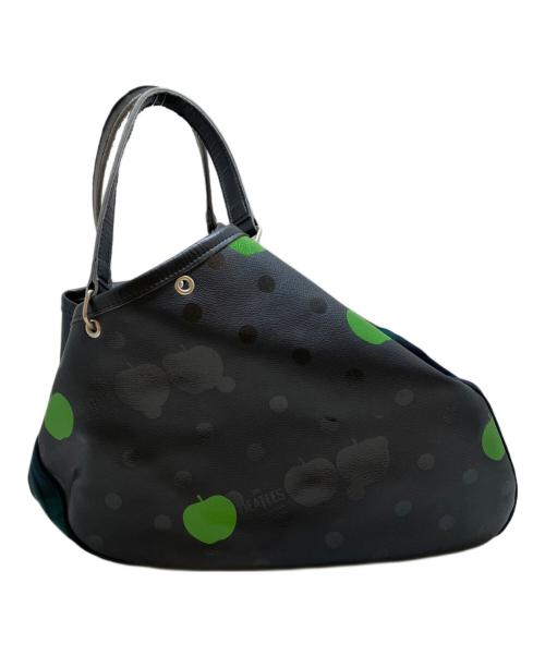 THE BEATLES（ビートルズ）THE BEATLES (ビートルズ) COMME des GARCONS (コムデギャルソン) アップルドット柄ボートバッグ ブラックの古着・服飾アイテム