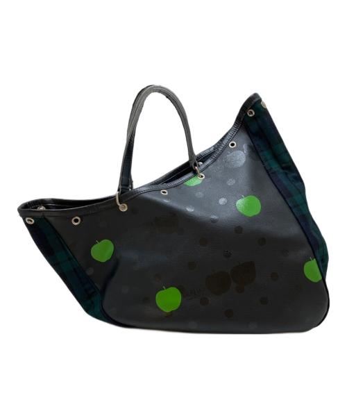 THE BEATLES（ビートルズ）THE BEATLES (ビートルズ) COMME des GARCONS (コムデギャルソン) アップルドット柄ボートバッグ ブラックの古着・服飾アイテム