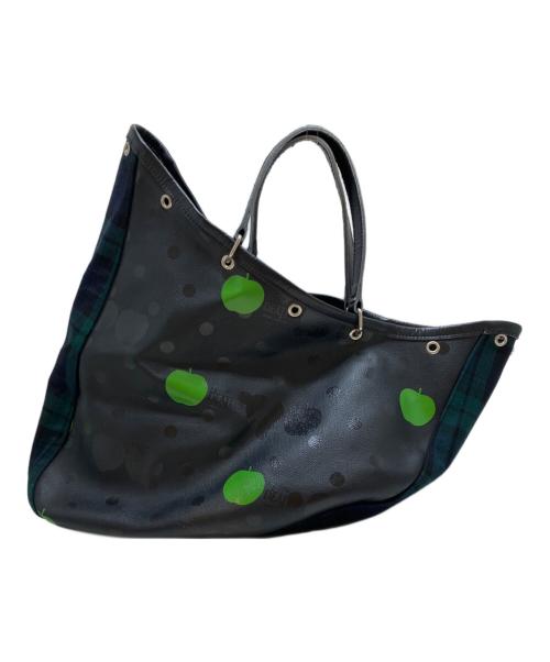 THE BEATLES（ビートルズ）THE BEATLES (ビートルズ) COMME des GARCONS (コムデギャルソン) アップルドット柄ボートバッグ ブラックの古着・服飾アイテム