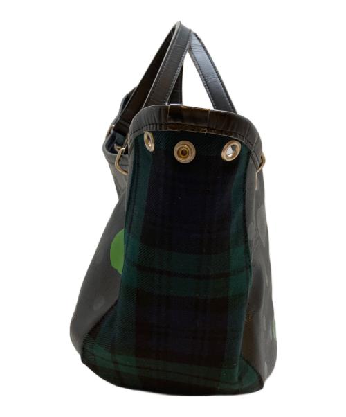 THE BEATLES（ビートルズ）THE BEATLES (ビートルズ) COMME des GARCONS (コムデギャルソン) アップルドット柄ボートバッグ ブラックの古着・服飾アイテム