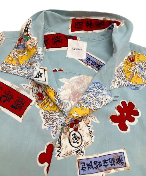 KARL HELMUT（カールヘルム）Karl Helmut (カールヘルム) オープンカラーシャツ ブルー サイズ:Mの古着・服飾アイテム