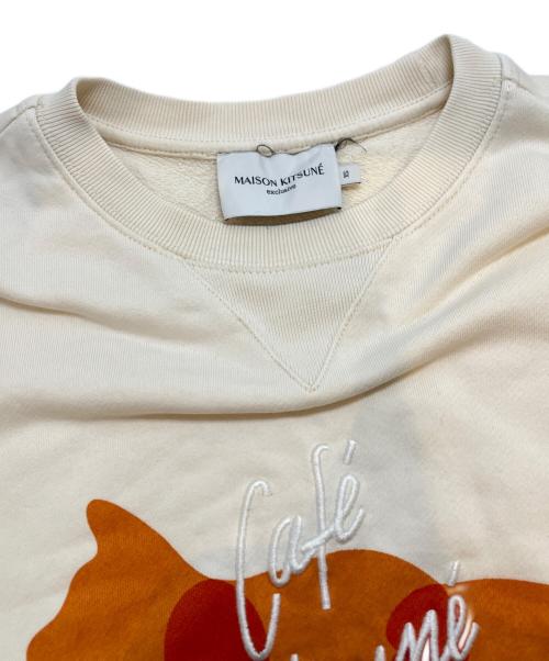 maison kitsune（メゾンキツネ）MAISON KITSUNE (メゾンキツネ) FOX CAFE KITSUNE CLASSIC SWEATSHIRT ベージュ サイズ:XSの古着・服飾アイテム